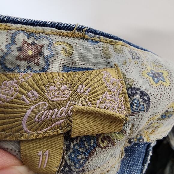 Vintage Y2K Candies Denim Pleated Micro Skirt Size 11 32" Blue Boho Chic 2000s - Picture 9 of 10